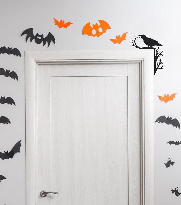 Halloween Raven/Crow Door Topper | Door Trim | Door Corner | Window Corner - Monsters, Witch, Mummy, Ghosts, Skeleton and more/Raven/Crow163