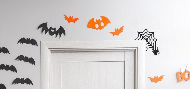 Halloween Decorative Holiday Door Trim Corners - Monsters, Witch, Mummy, Ghosts, Skeleton and more / Spiderweb / Spider / Tarantula51