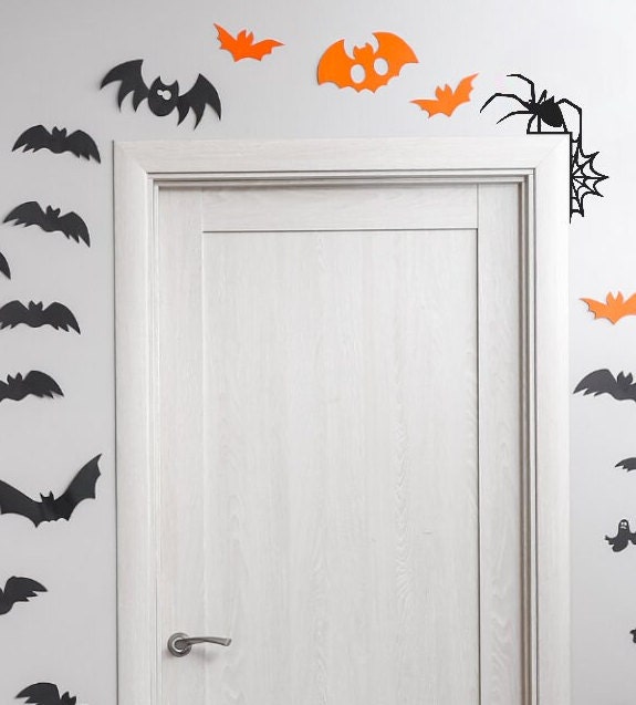 Halloween Decorative Holiday Door Trim Corners - Monsters, Witch, Mummy, Ghosts, Skeleton and more / Spiderweb / Spider / Tarantula55