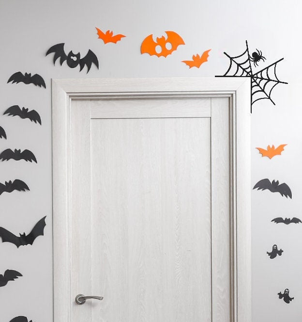 Halloween Decorative Holiday Door Trim Corners - Monsters, Witch, Mummy, Ghosts, Skeleton and more / Spiderweb / Spider / Tarantula57