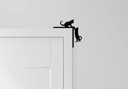 2 Cats Climbing Door Topper / Door Trim Corners40