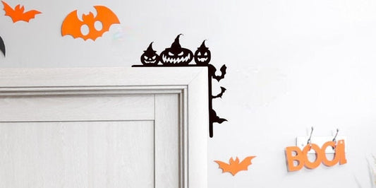 Angry Pumpkins & Spooky Bats Door Topper | Gift for Halloween | Halloween Door Corner | Halloween Horror Decoration | House Home Decor49