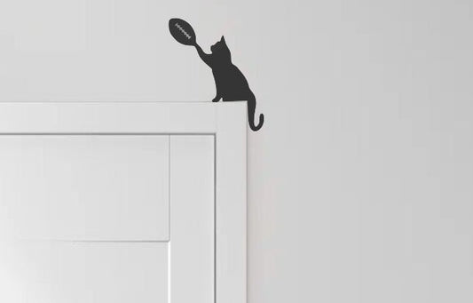 Cat Throwing Football Door Topper / Door Trim Corners144