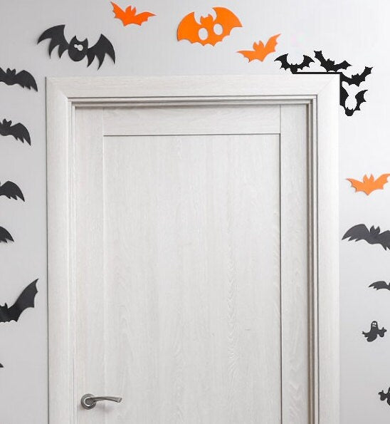 Halloween Decorative Holiday Door Trim Corners - Monsters, Witch, Mummy, Ghosts, Skeleton and more / Lots of Bats184