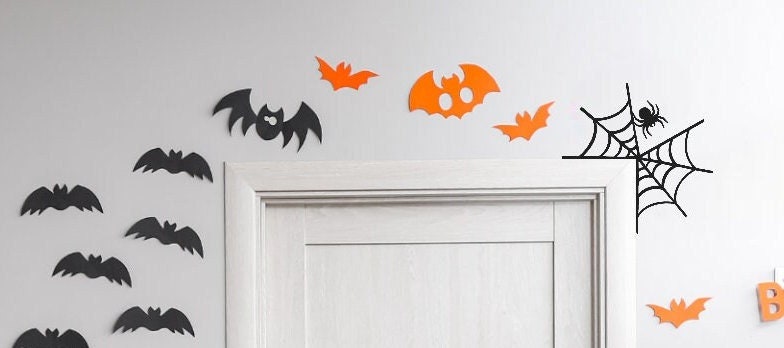 Halloween Decorative Holiday Door Trim Corners - Monsters, Witch, Mummy, Ghosts, Skeleton and more / Spiderweb / Spider / Tarantula57